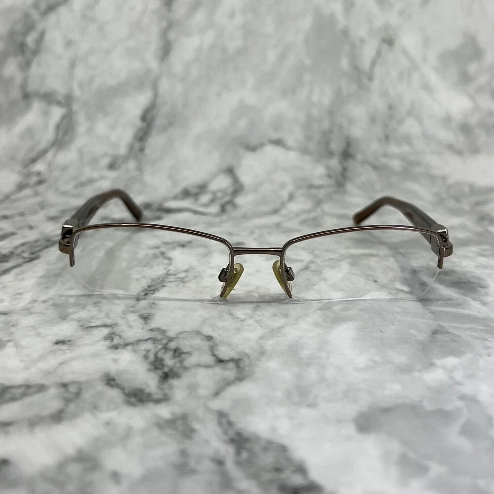 Burberry Eyeglasses B 1146 1016 Brown Half Rim Frame Italy 52[]17 135 - Picture 2 of 10